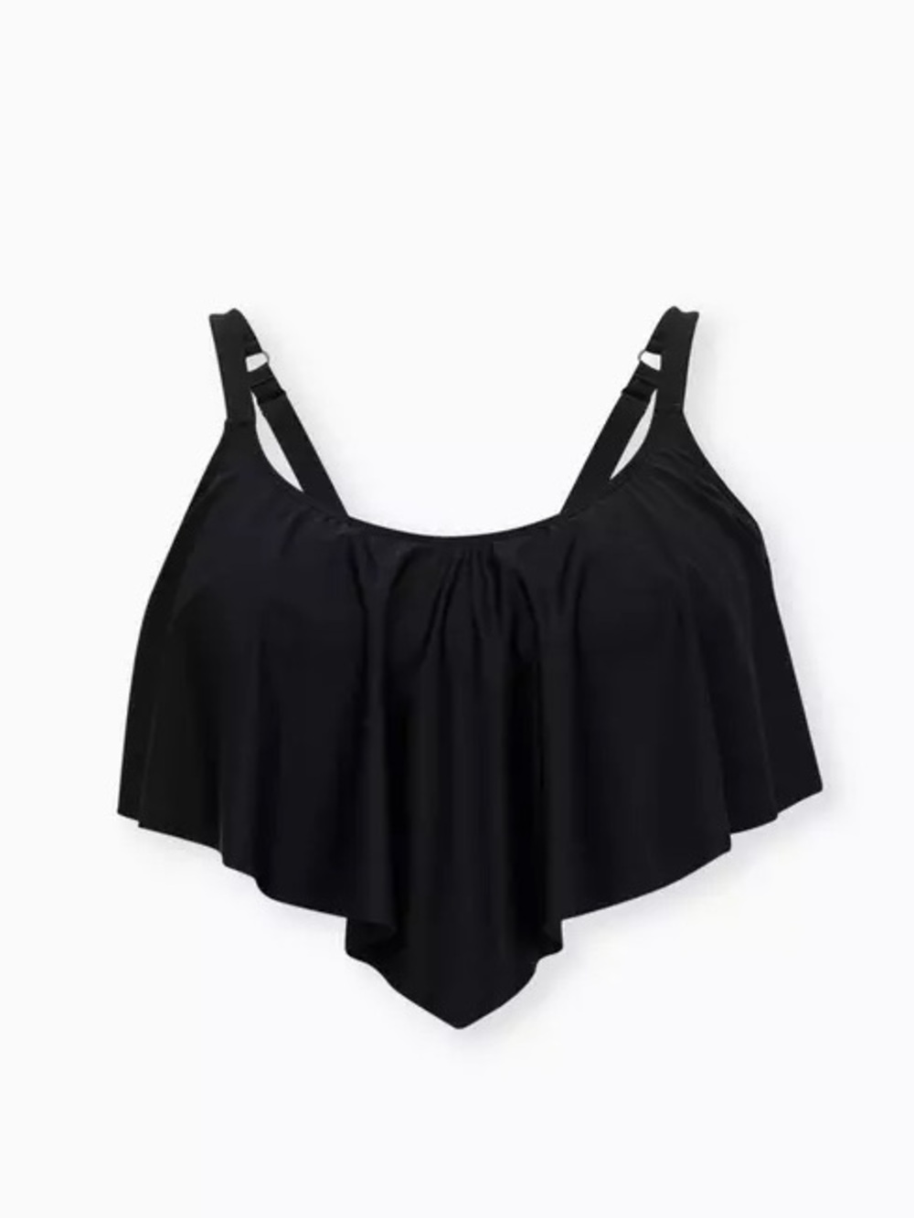 Torrid Black Ruffle Flounce Bikini Swim Top Size 4 Plus Size UPF 50+ NWOT - Picture 3 of 6